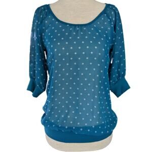 Eyelash Couture Semi-sheer 3/4 Sleeve Top XS